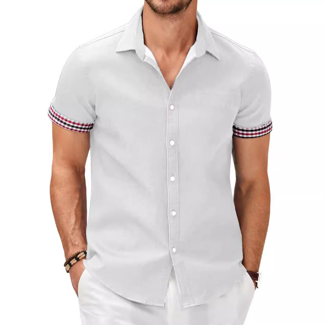 Herren Kurzarmhemd mit modernem Denim-Look und stylischem Karo-Muster BerlinGlamour, der das Leben erleichtert.