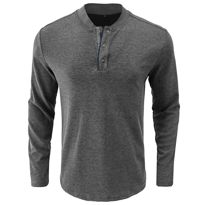 Herren Langarmshirt Gestreift Kragen Modern