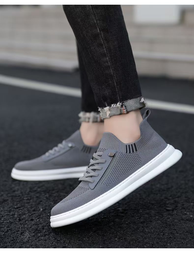 Damen Sport Sneakers Atmungsaktiv mit Reißverschluss Schwarz