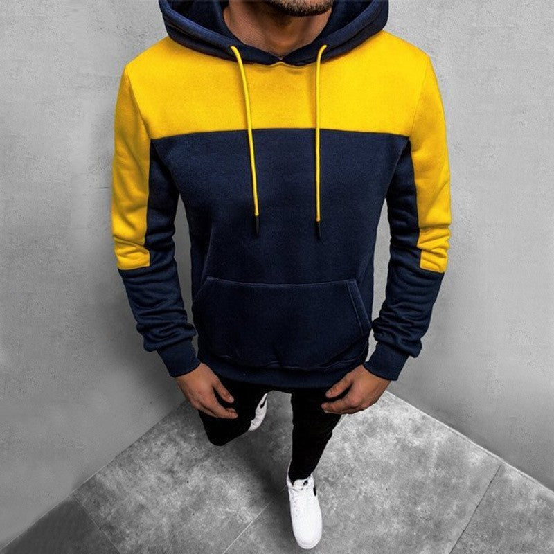 Herren Kapuzenpullover Modern Kontrast Einsätze Trendy