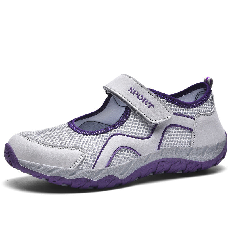 Damen Sneaker Sportschuhe mit Klettverschluss Bequem