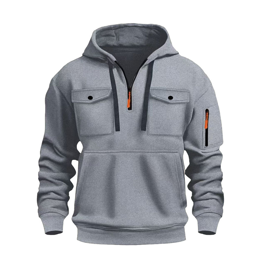 Funktionspullover Herren Warm mit Taschen Outdoor