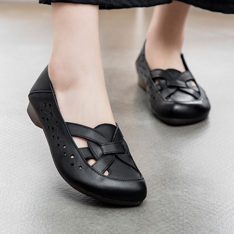 Damen Ballerinas Bequem Cut-Outs Schuhe Modisch