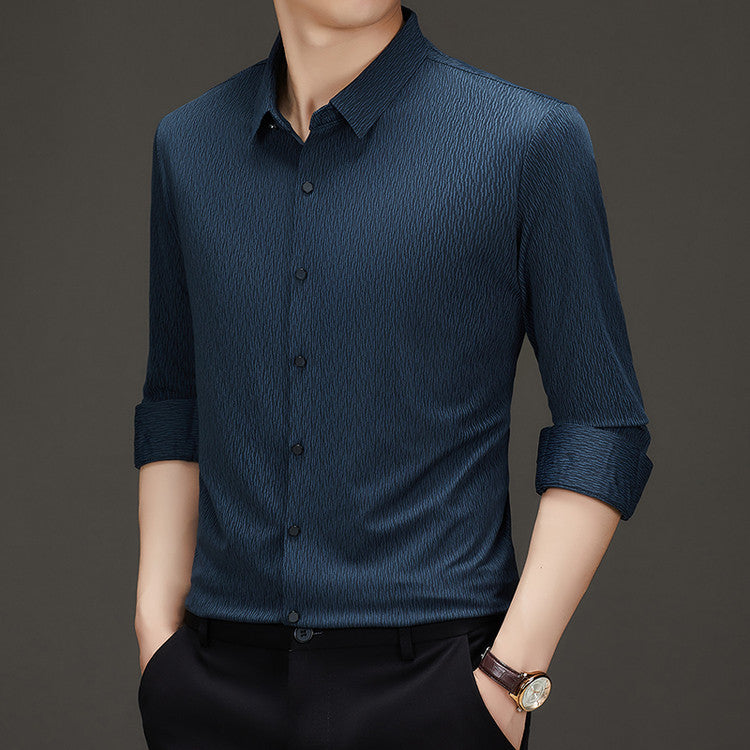 Herren Langarmhemd Atmungsaktiv Leger mit V-Ausschnitt