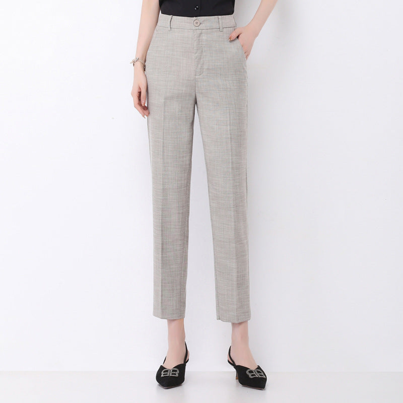 Damen Slimfit Stoffhose Elegant Schwarz