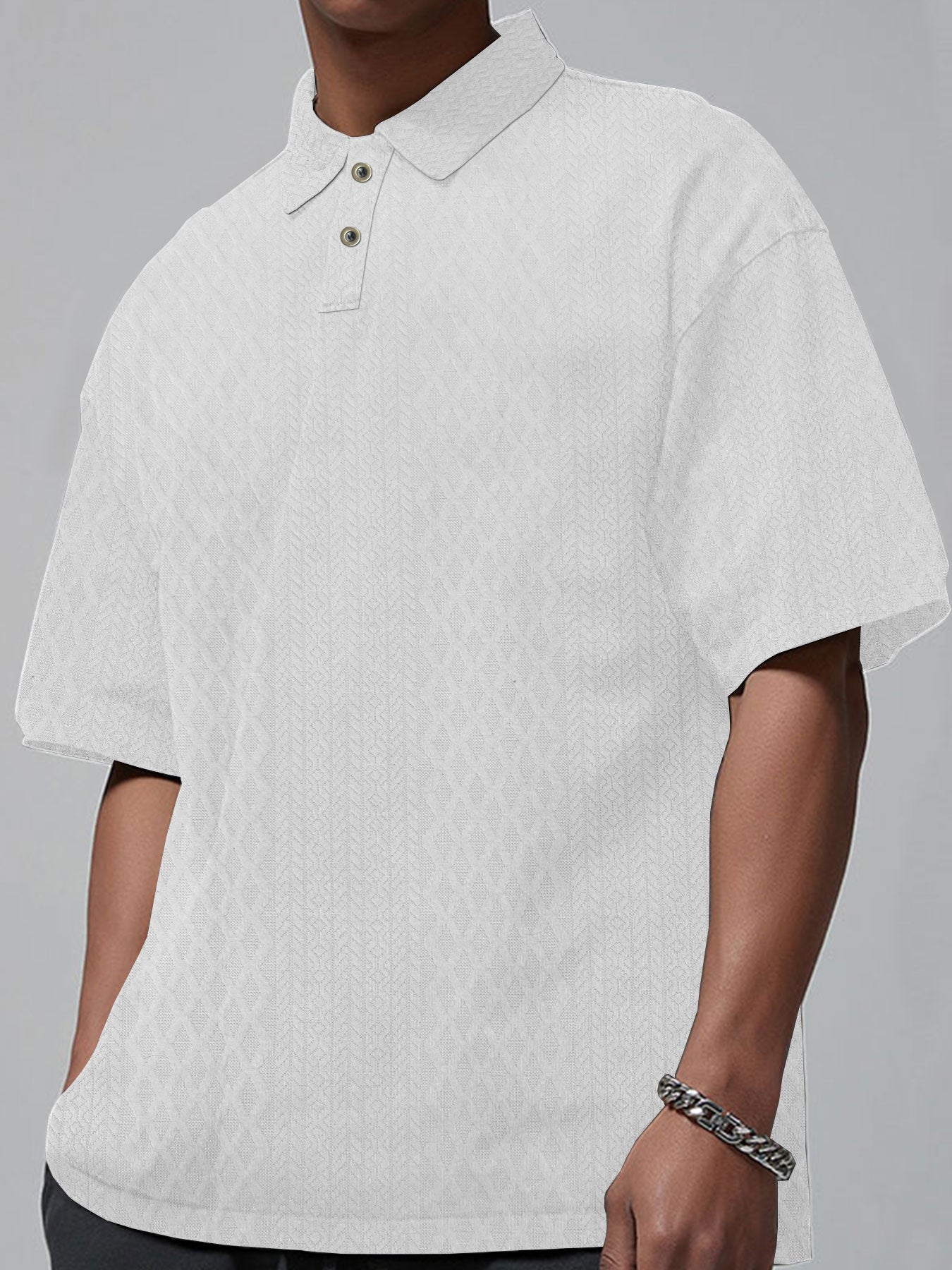 Herren Polohemd Modern Strukturiert Slim Fit