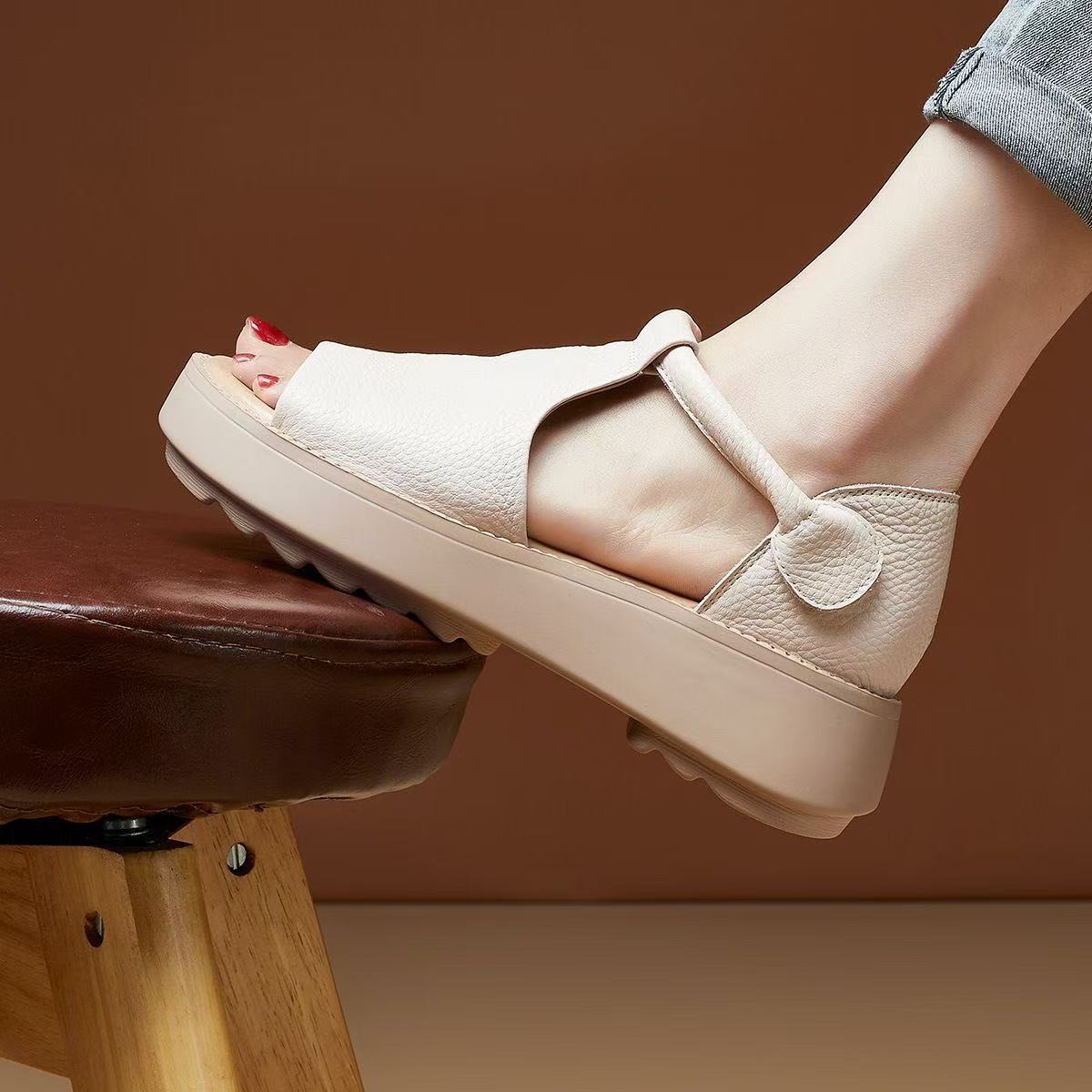 Damen Sandalen Offen mit verstellbarem Riemen Komfort Sohle