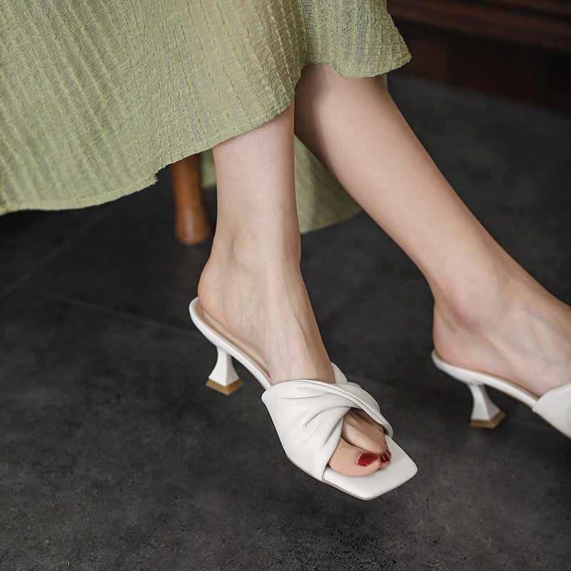 Damen Slipper Bequem Knotendesign Absatz