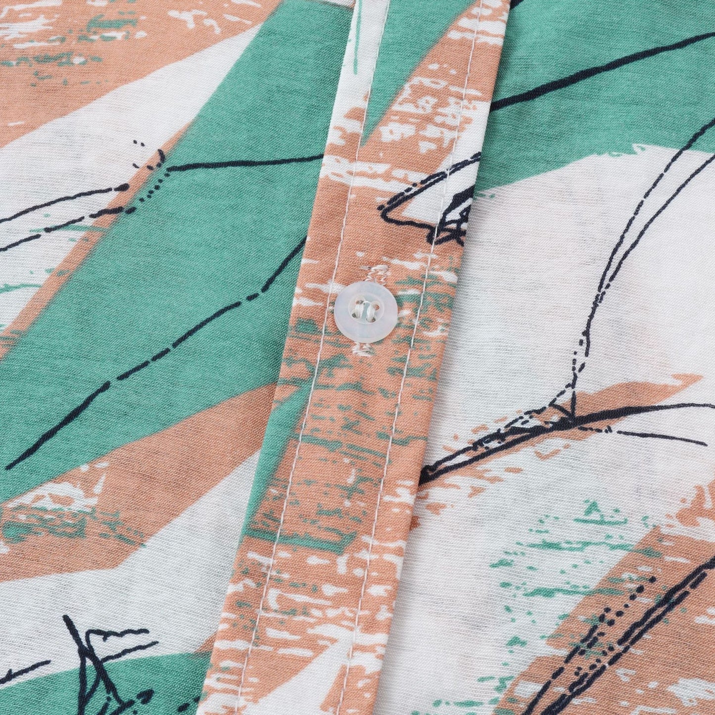 Herren Kurzarmhemd Modern mit Kunstdruck und Bequemer Passform