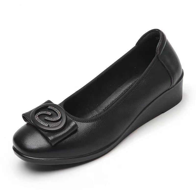 Damen Ballerinas Elegante Schleife Komfort Wedge Sohle