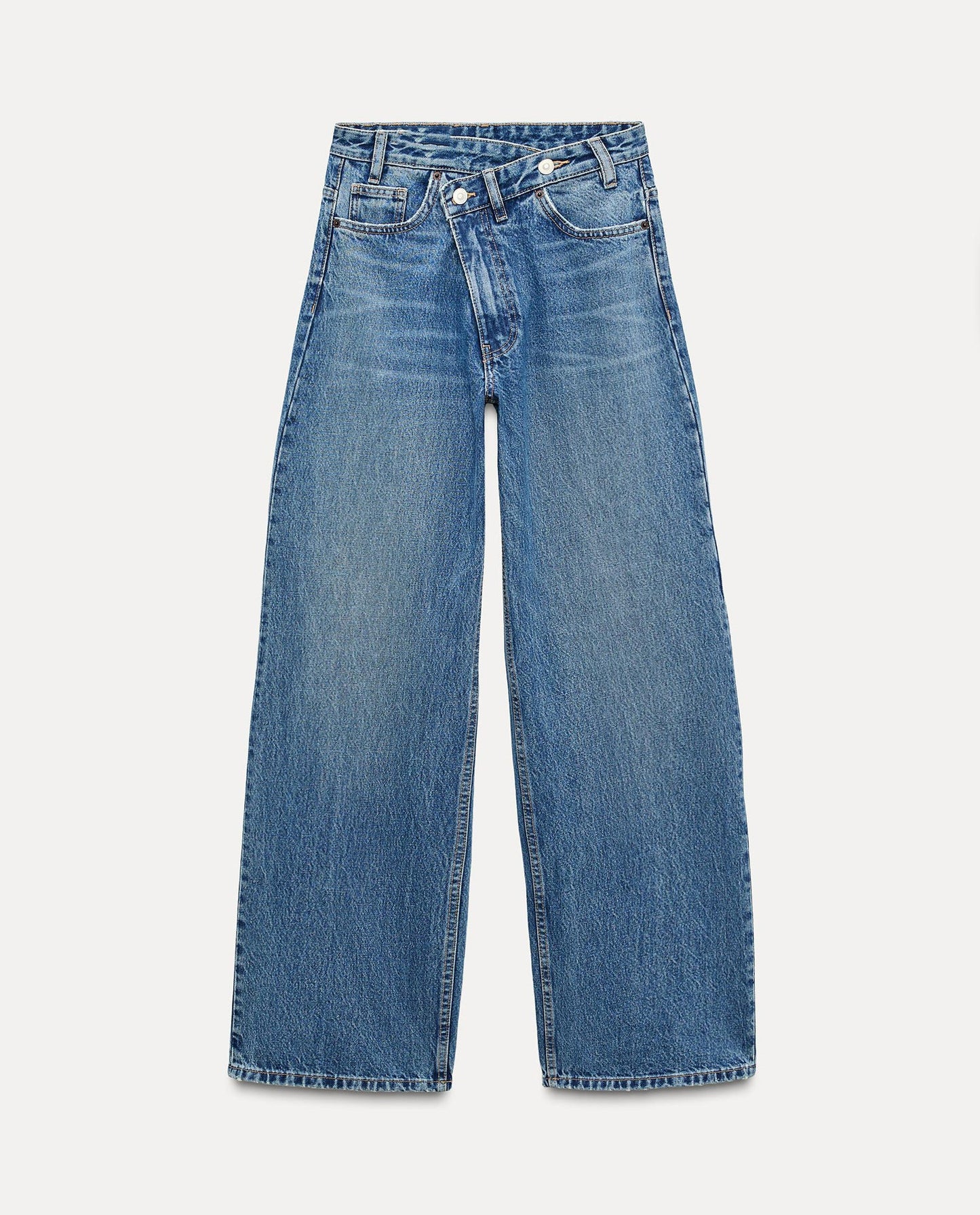 High-Waist-Jeans Weite Bein Modern Damenschuhe