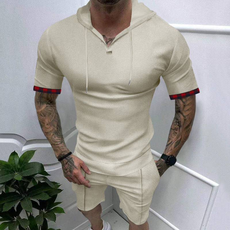 Herren Freizeitanzug Set mit Kapuze Modern Sportlich
