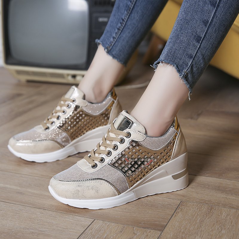 Damen Sneaker Leopard Print atmungsaktiv Mesh