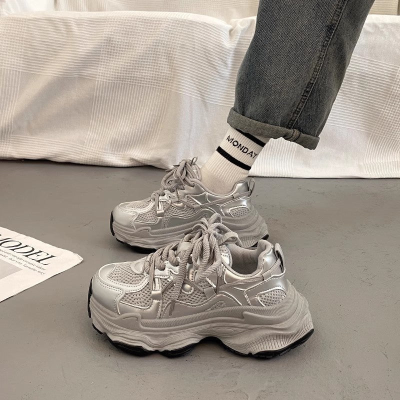 Damen Sneaker Chunky Atmungsaktiv Weich