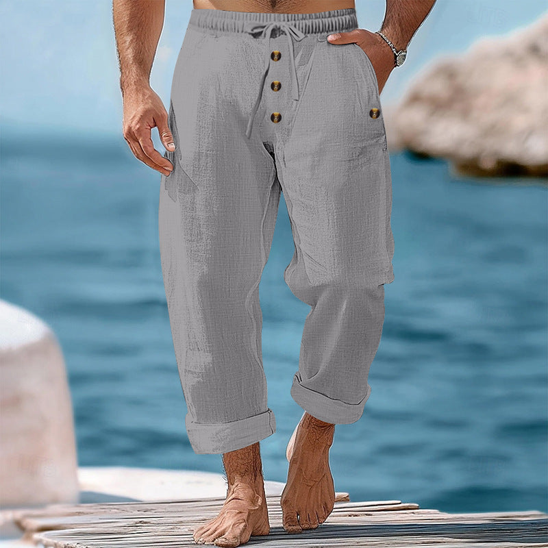 Herren Strandhose Leicht Baumwolle Sommerhose