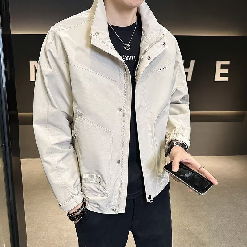 Herren Übergangsjacke Leicht Reißverschluss Stehkragen Modern