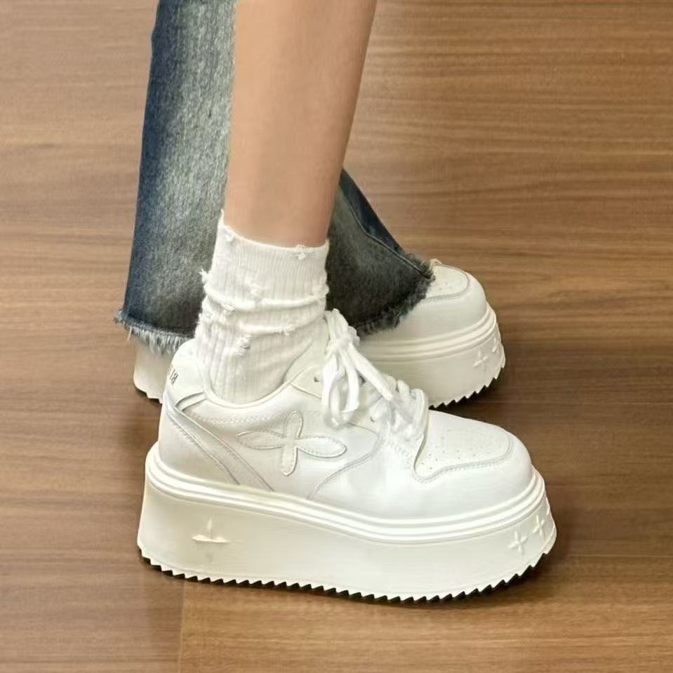 Damen Sneaker Plattform Schuhe Hoch mit Weichem Innenfutter