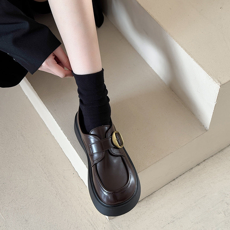 Damen Mokassins Elegante Schnallen Schuhe Modisch