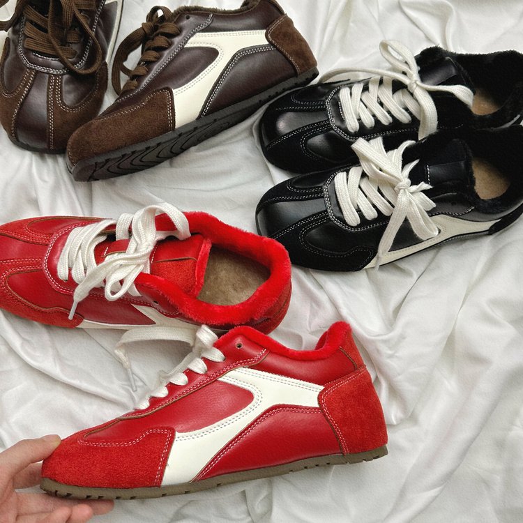 Damen Sneaker Warm Kunstfell Rutschfest Sportlich