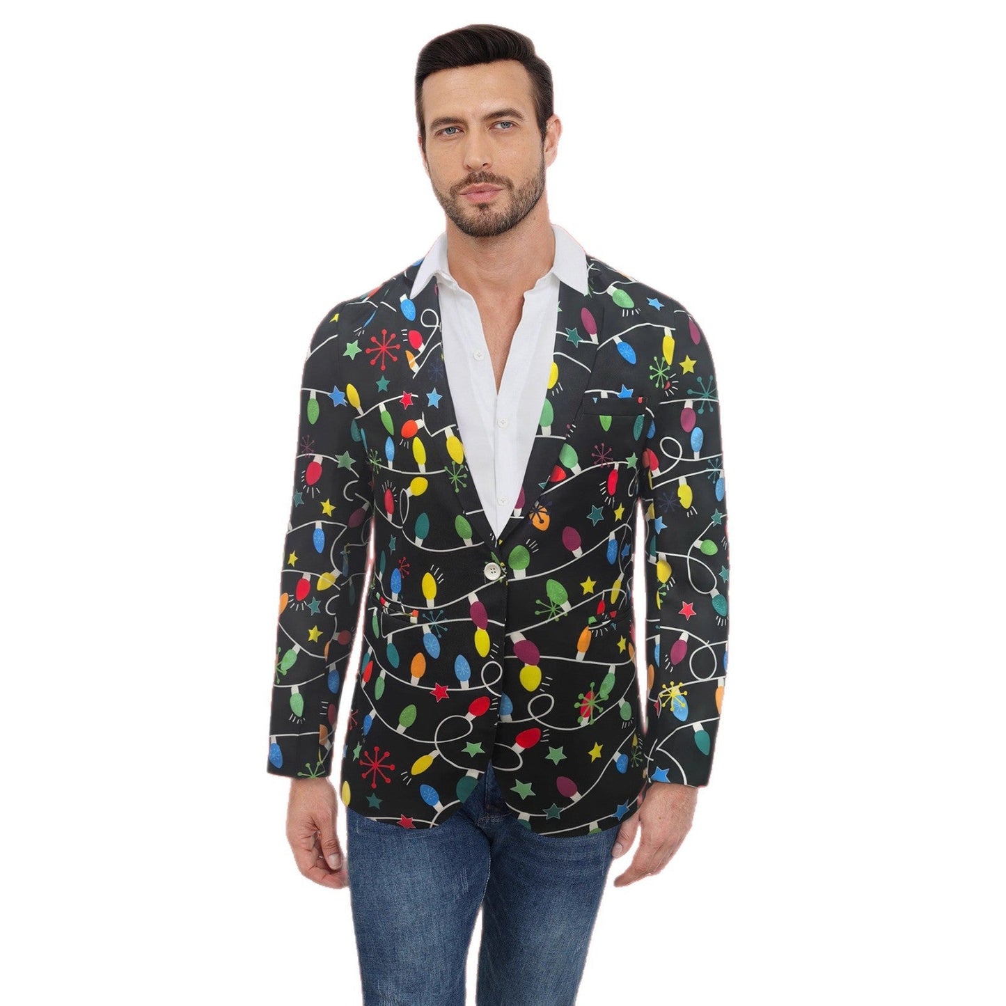 Herren Blazer Elegant Schwarzer Anzug