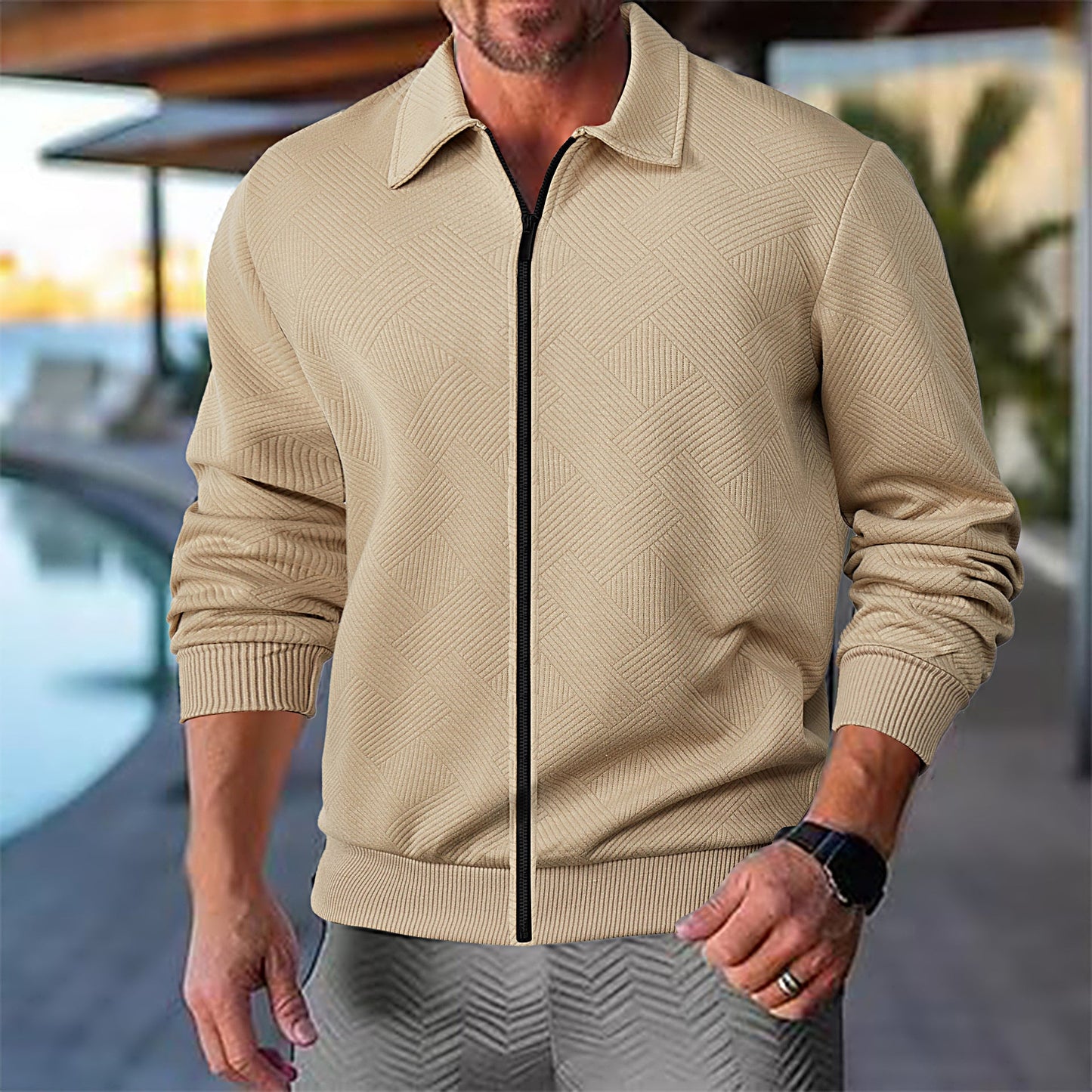 Herren Freizeitjacke Leicht Strukturiert Modern Berlin