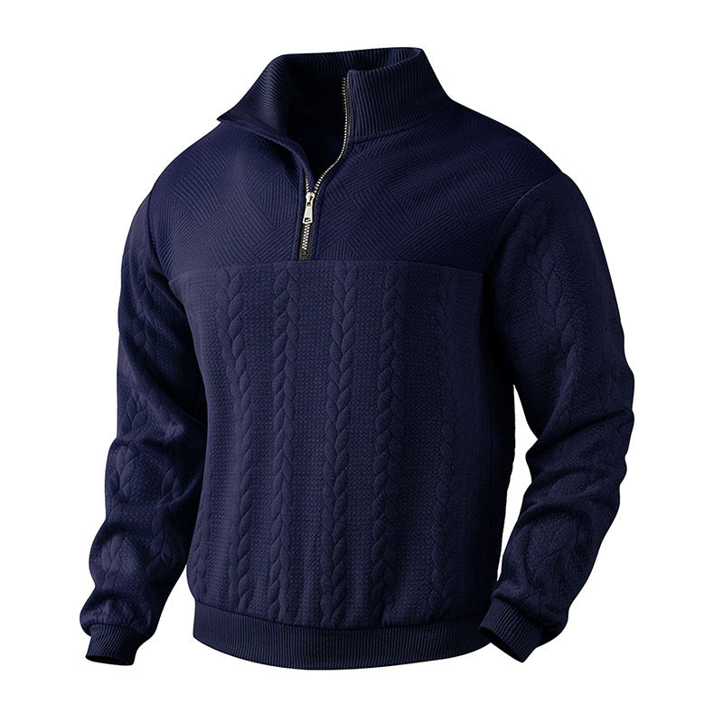 Strickpullover Herren Sportlich Reißverschluss Strukturiert