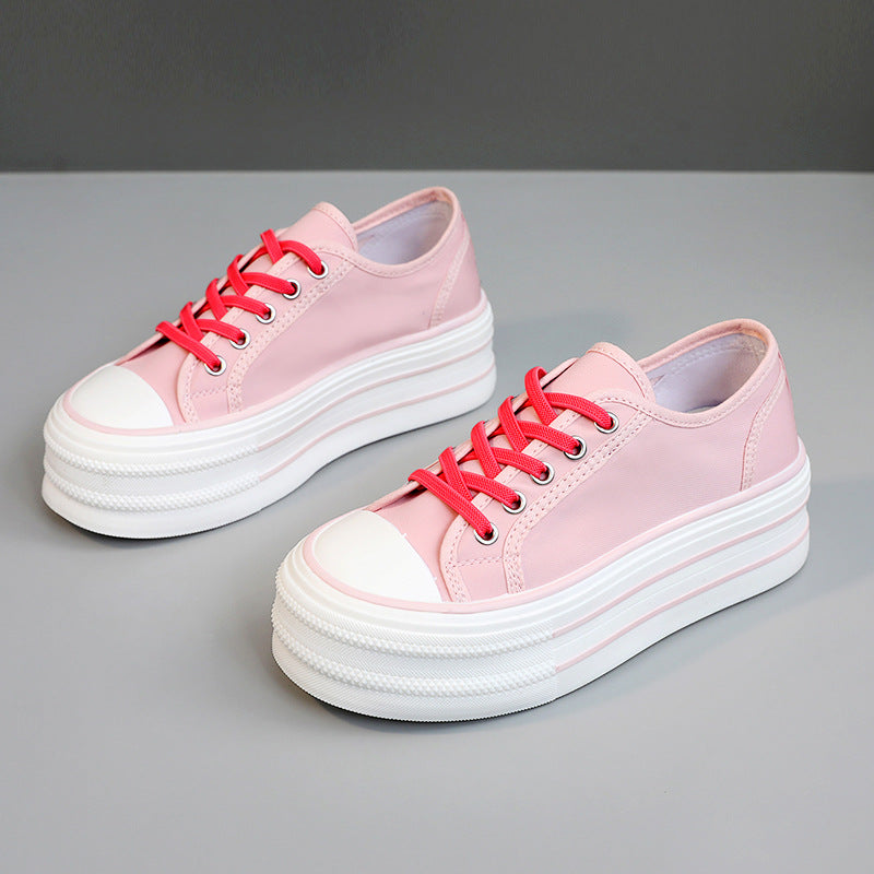 Damen Plateau Sneaker Plüsch atmungsaktiv bequem