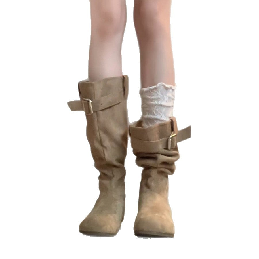 Damen Winterstiefel Elegante Lässige Stiefel mit Schnalle