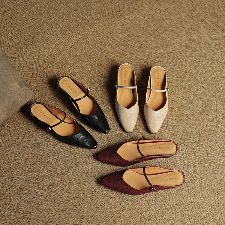 Damen Slipper Leder Echt Bequem