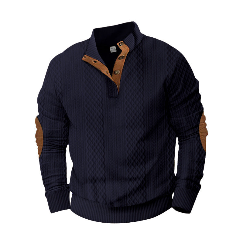Herren Strickpullover Modern mit Kontrastkragen Elegante Optik