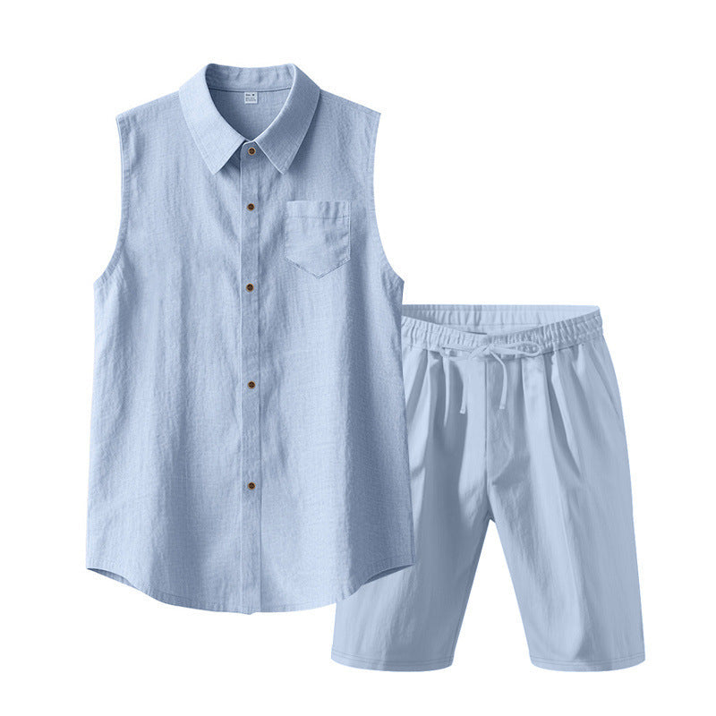 Männer Kurzarm Hemd Shorts Set Sommer