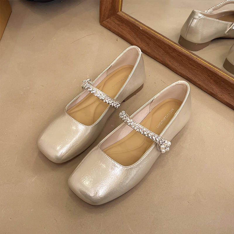 Damen Ballerinas Elegante Mary Jane Schuhe Komfort Innensohle