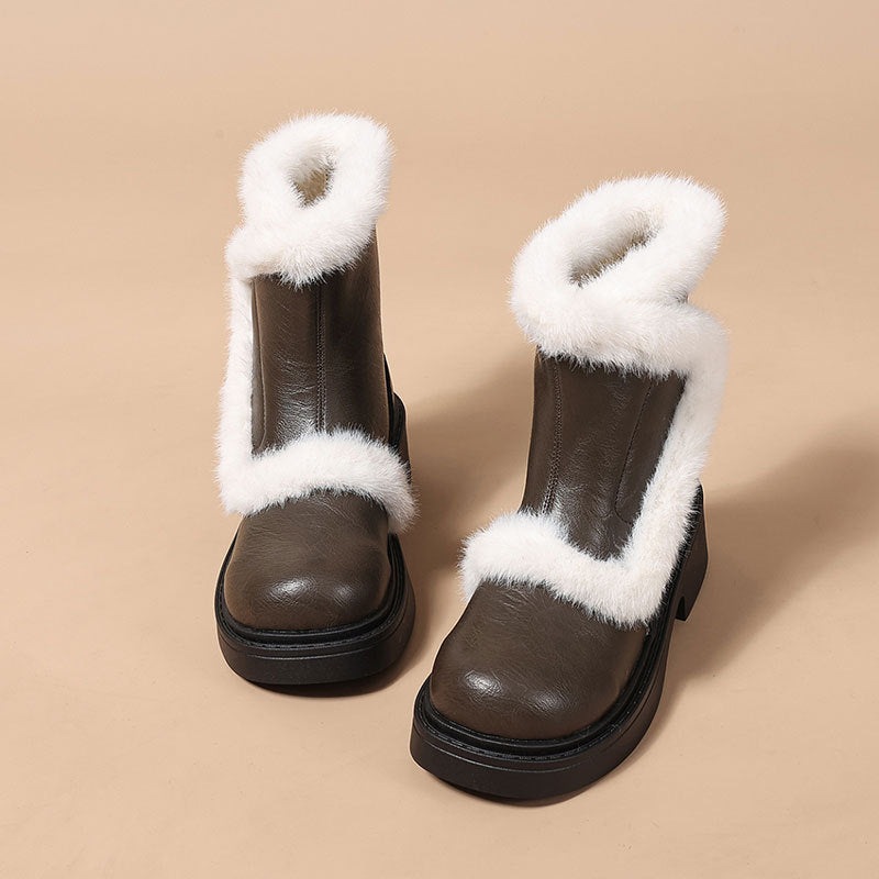 Damen Winterstiefel Warm Kuschelig Gummisohle Mode