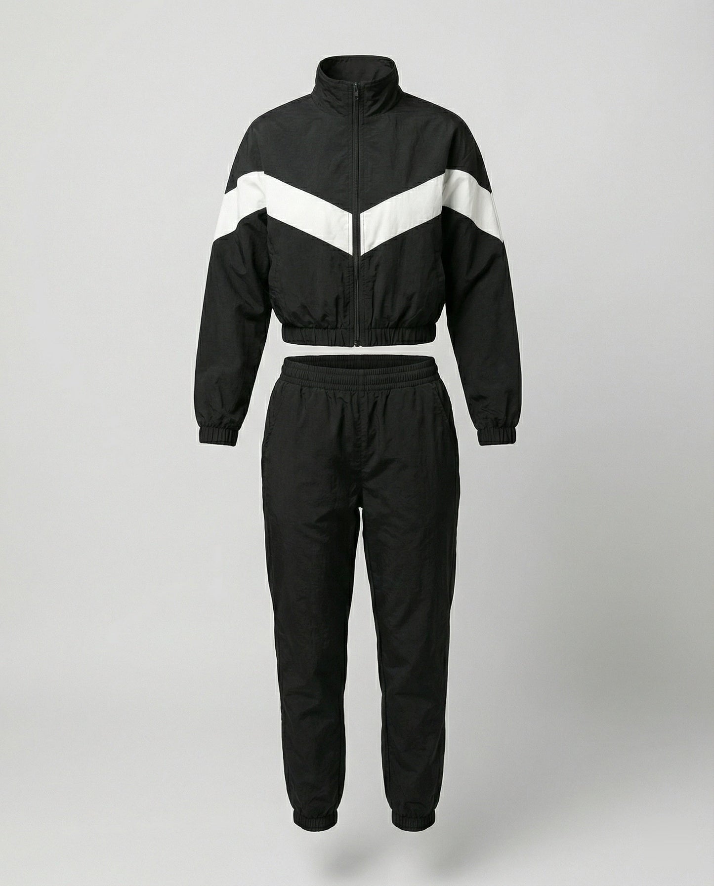 Damen Sportset Langarm Oberteil mit Hoher Kragen