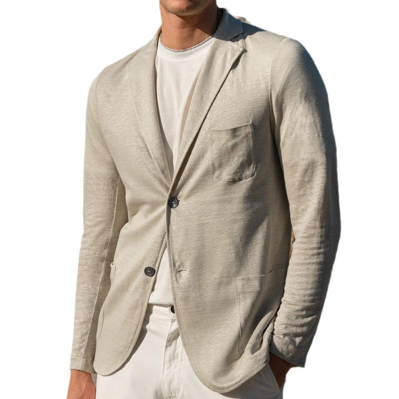 Herren Blazer Lässig Atmungsaktiv Mit Taschen Modern