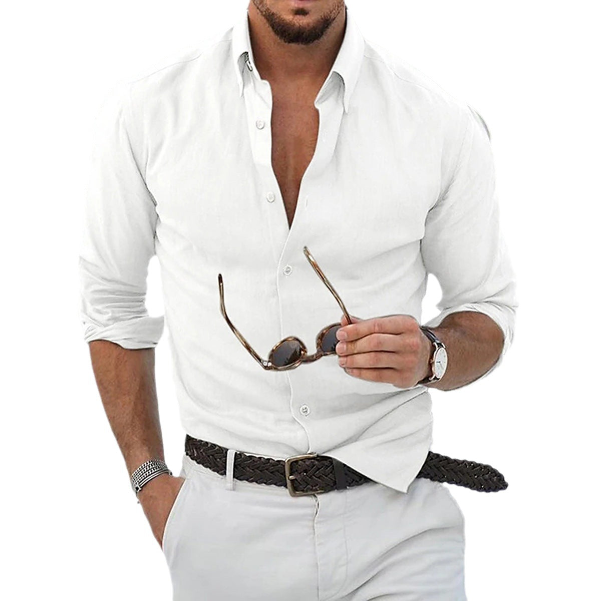Herren Langarmhemd Elegant aus Baumwolle Berlin Style