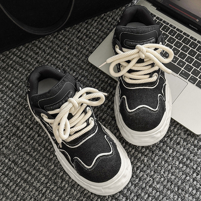 Damen Sneaker Trendy Sportlich Weiße