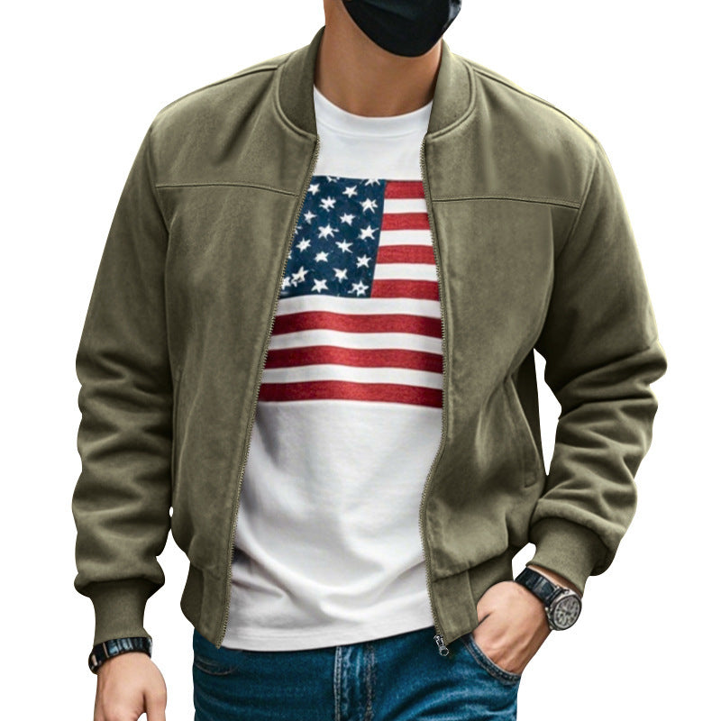 Herren Collegejacke Reißverschluss Warm Modern