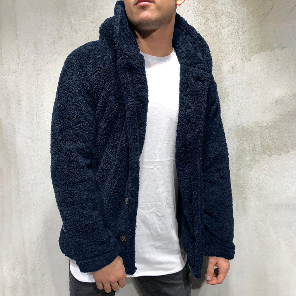Herren Teddyjacke Warm Kuschelig Mit Taschen