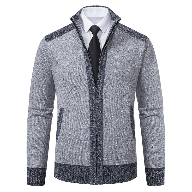 Herren Strickjacke Elegante Modern mit Reißverschluss