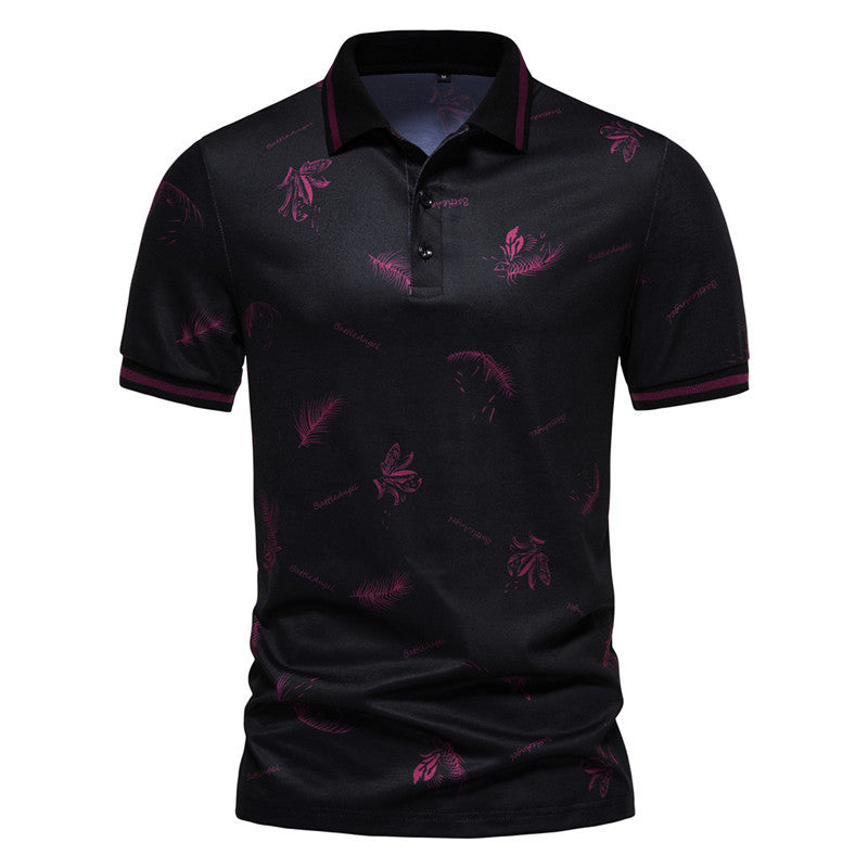 Herren Polohemd Modern Floralmuster Berlin Style