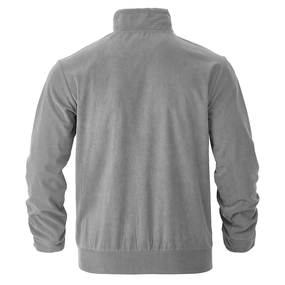 Herren Cordjacke Lässig mit Kapuze und Brusttaschen