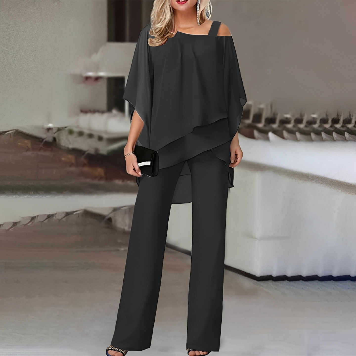 Chic Damen Ensemble 2-teilig Elegantes Kleid