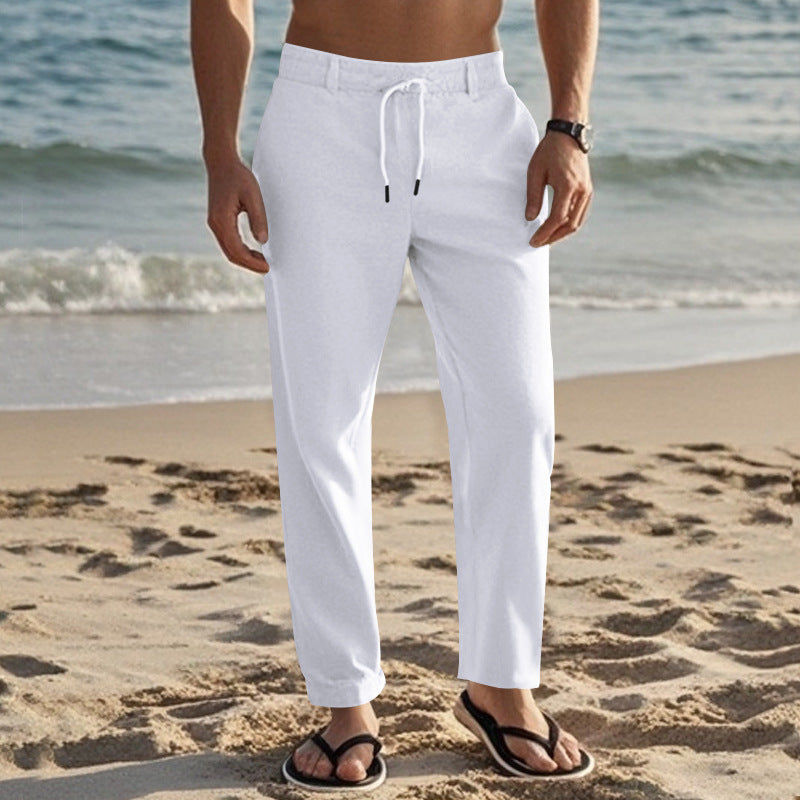 Herren Strandhose Bequem Leicht mit Kordelzug