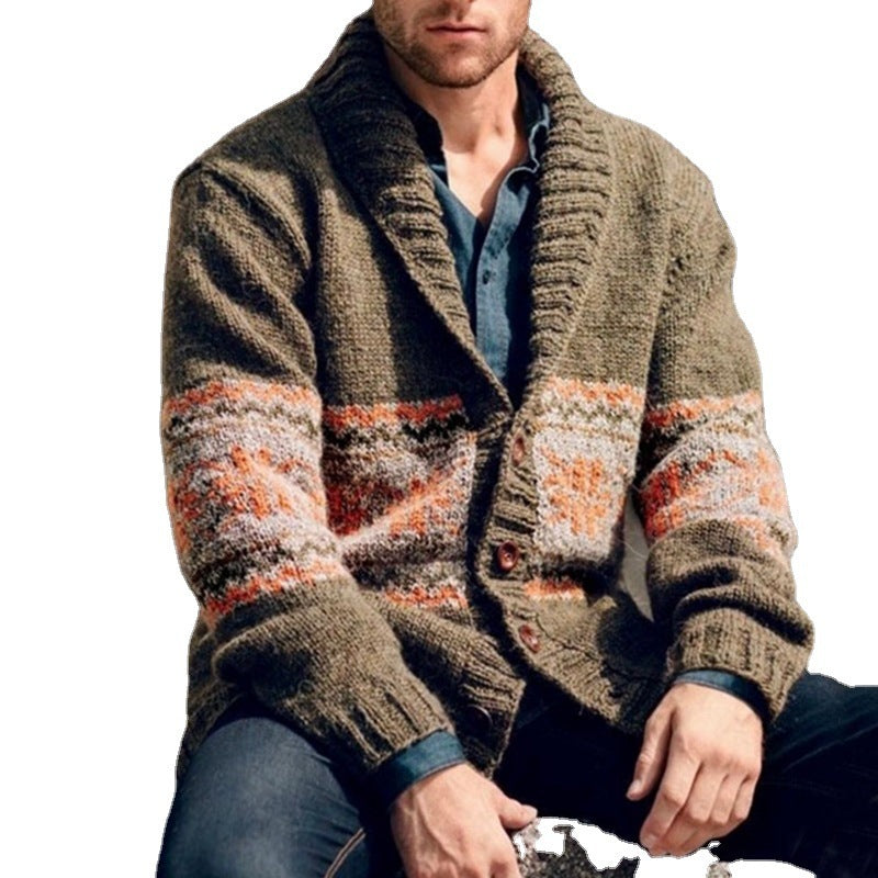 Herren Strickjacke Farbenfroh Hochkragen Modern