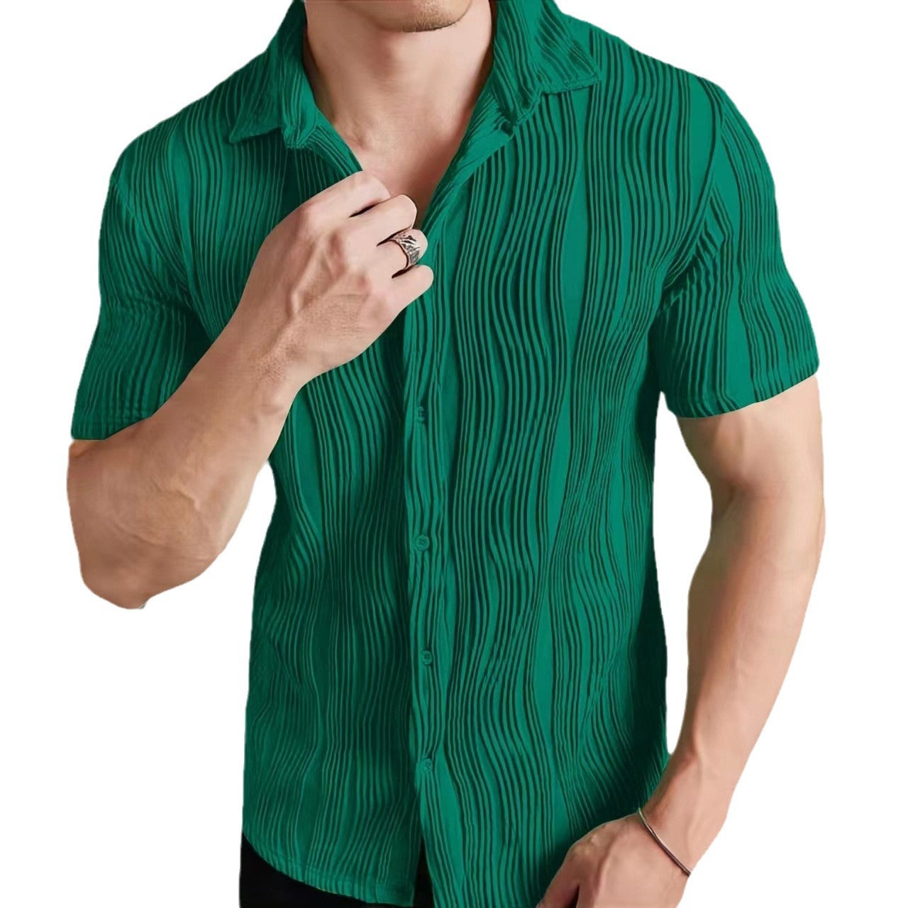 Herren Kurzarm Hemd Modern Sommer