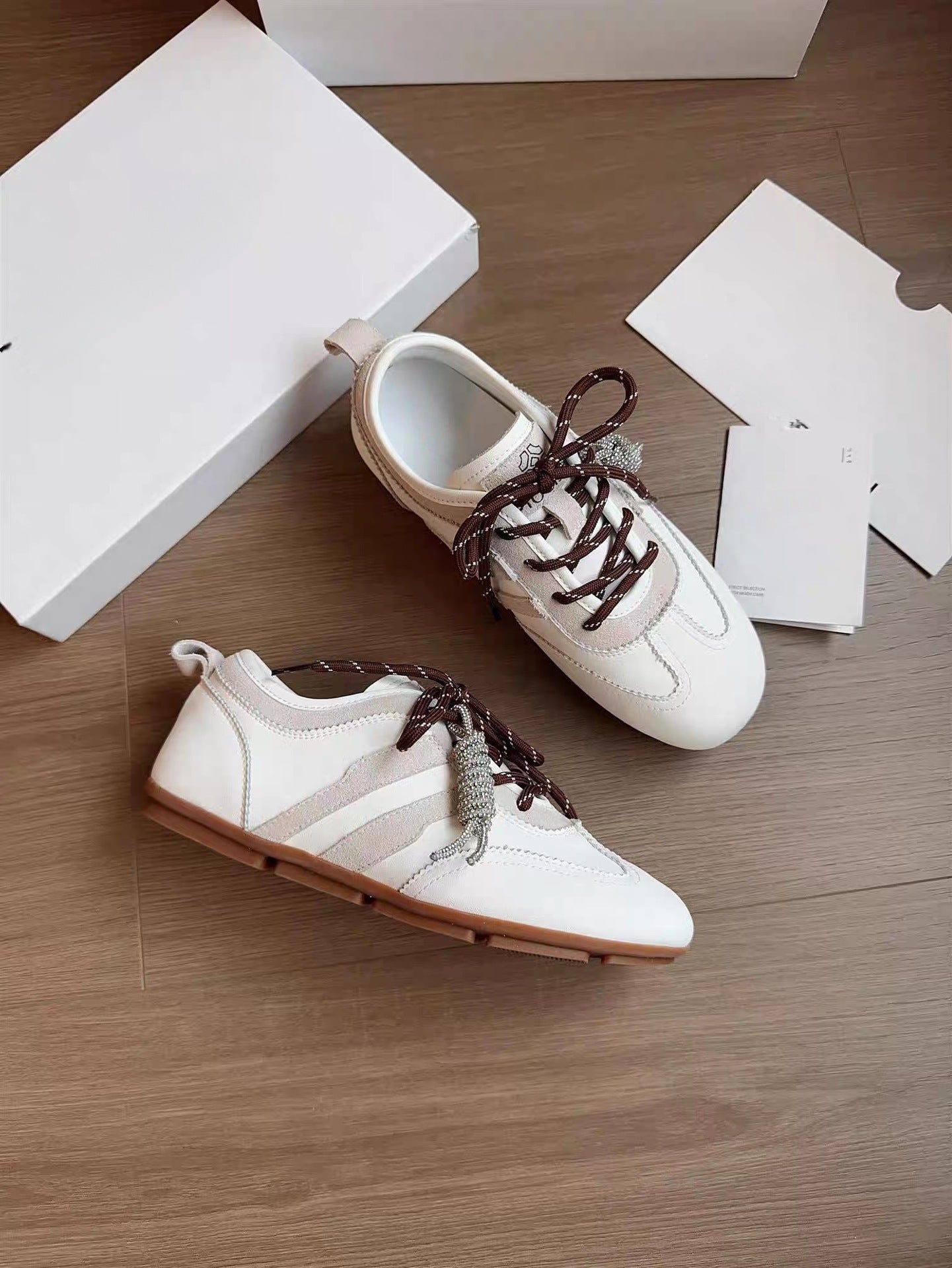 Damen Sport Schuhe Leder Freizeit Schuhe Schnürsenkel