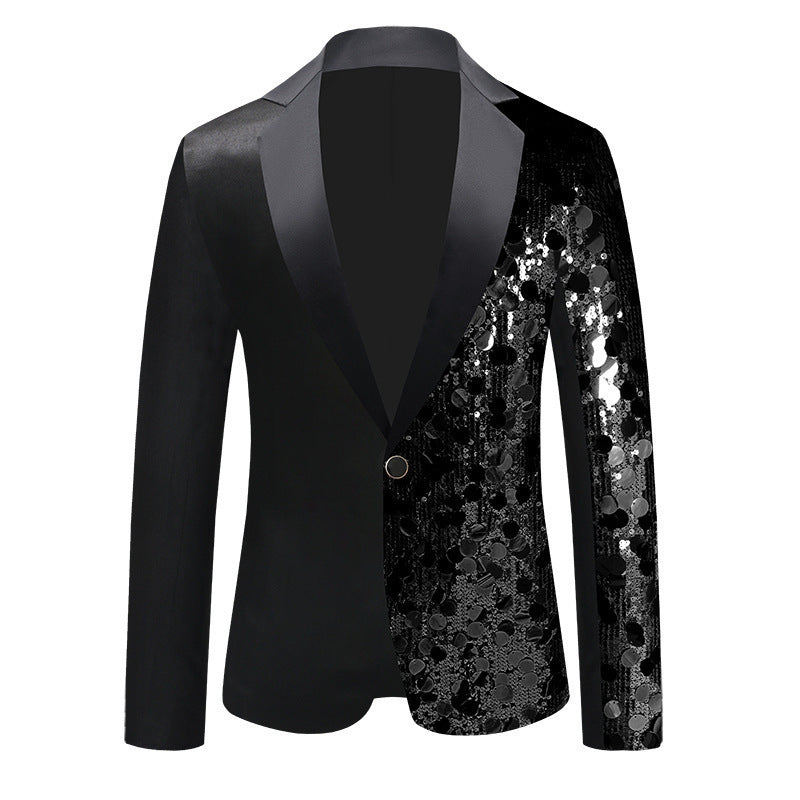 Herren Blazer Glitzer Pailletten Elegant Modern