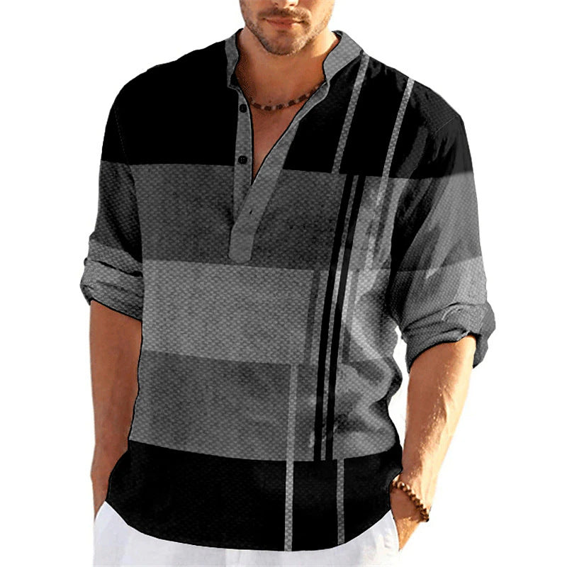 Herren Freizeit-Shirt Gestreift Modern Berlin Style
