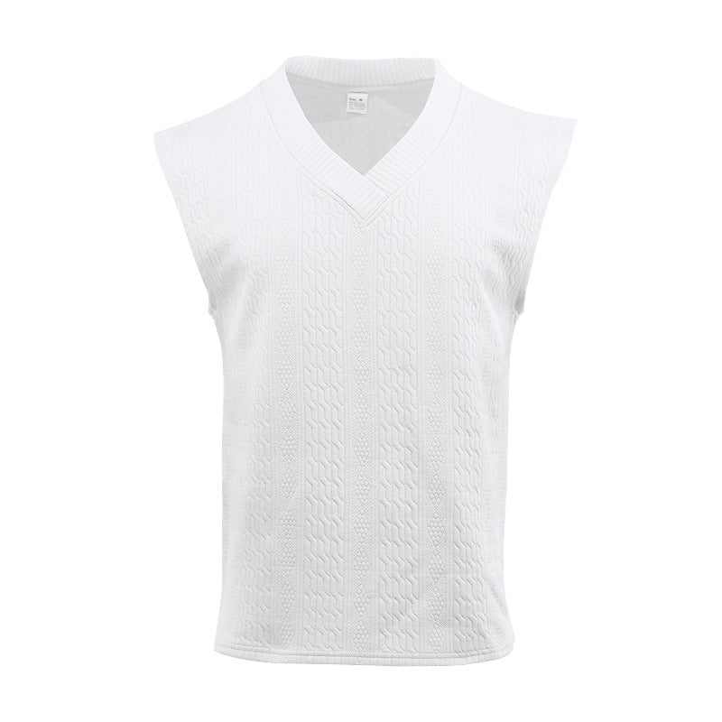 Herren Stricktop Ärmellos V-Ausschnitt Modern